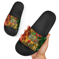 Portugal Football Champions 2026 Slide Sandals Urban Graffiti Street Art Galo De Barcelos