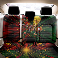 Personalized Portugal Football Champions 2026 Back Car Seat Cover Rooster Mascot Comic Trophy Soccer Ball
