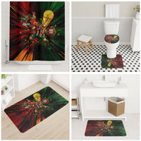 Personalized Portugal Football Champions 2026 Bathroom Set Rooster Mascot Comic Trophy Soccer Ball