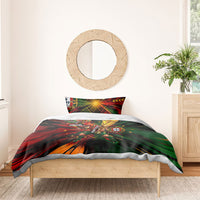 Personalized Portugal Football Champions 2026 Bedding Set Rooster Mascot Comic Trophy Soccer Ball