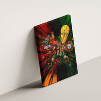 Personalized Portugal Football Champions 2026 Canvas Wall Art Rooster Mascot Comic Trophy Soccer Ball