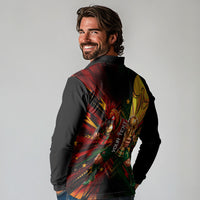 Personalized Portugal Football Champions 2026 Long Sleeve Polo Shirt Rooster Mascot Comic Trophy Soccer Ball
