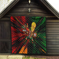Personalized Portugal Football Champions 2026 Quilt Rooster Mascot Comic Trophy Soccer Ball