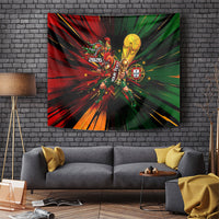 Personalized Portugal Football Champions 2026 Tapestry Rooster Mascot Comic Trophy Soccer Ball