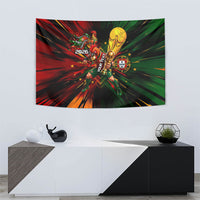 Personalized Portugal Football Champions 2026 Tapestry Rooster Mascot Comic Trophy Soccer Ball