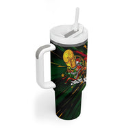 Personalized Portugal Football Champions 2026 Tumbler With Handle Rooster Mascot Comic Trophy Soccer Ball