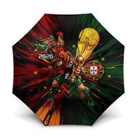 Personalized Portugal Football Champions 2026 Umbrella Rooster Mascot Comic Trophy Soccer Ball