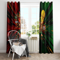 Personalized Portugal Football Champions 2026 Window Curtain Rooster Mascot Comic Trophy Soccer Ball