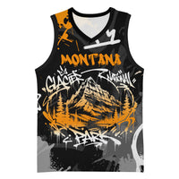 Personalized Montana Glacier National Park Basketball Jersey Urban Graffiti Street Art Paint Splatter