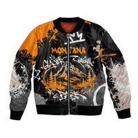 Personalized Montana Glacier National Park Bomber Jacket Urban Graffiti Street Art Paint Splatter