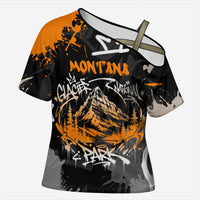 Personalized Montana Glacier National Park Cross Shoulder Shirt Urban Graffiti Street Art Paint Splatter