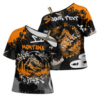 Personalized Montana Glacier National Park Cross Shoulder Shirt Urban Graffiti Street Art Paint Splatter