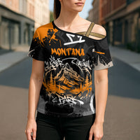 Personalized Montana Glacier National Park Cross Shoulder Shirt Urban Graffiti Street Art Paint Splatter