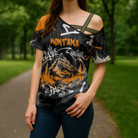 Personalized Montana Glacier National Park Cross Shoulder Shirt Urban Graffiti Street Art Paint Splatter
