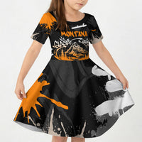 Personalized Montana Glacier National Park Kid Short Sleeve Dress Urban Graffiti Street Art Paint Splatter