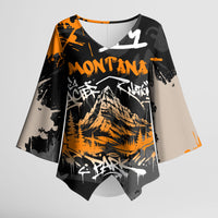 Personalized Montana Glacier National Park Kimono Sleeve Blouse Urban Graffiti Street Art Paint Splatter
