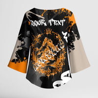 Personalized Montana Glacier National Park Kimono Sleeve Blouse Urban Graffiti Street Art Paint Splatter