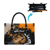 Personalized Montana Glacier National Park Leather Bag Urban Graffiti Street Art Paint Splatter