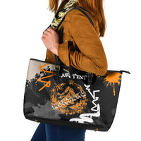Personalized Montana Glacier National Park Leather Tote Bag Urban Graffiti Street Art Paint Splatter
