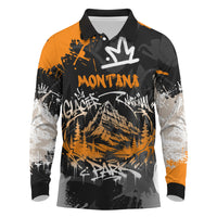 Personalized Montana Glacier National Park Long Sleeve Polo Shirt Urban Graffiti Street Art Paint Splatter