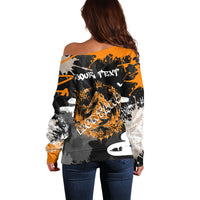 Personalized Montana Glacier National Park Off Shoulder Sweater Urban Graffiti Street Art Paint Splatter