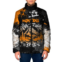 Personalized Montana Glacier National Park Padded Jacket Urban Graffiti Street Art Paint Splatter