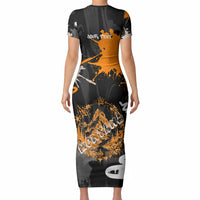 Personalized Montana Glacier National Park Short Sleeve Bodycon Dress Urban Graffiti Street Art Paint Splatter