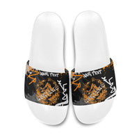 Personalized Montana Glacier National Park Slide Sandals Urban Graffiti Street Art Paint Splatter