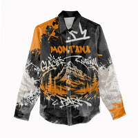 Personalized Montana Glacier National Park Women Casual Shirt Urban Graffiti Street Art Paint Splatter