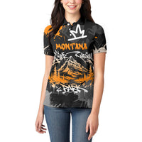 Personalized Montana Glacier National Park Women Polo Shirt Urban Graffiti Street Art Paint Splatter