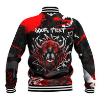 Personalized Montana Grizzly Bear and Bison Baseball Jacket Urban Graffiti Grunge Paint Splatter