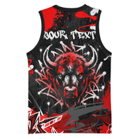 Personalized Montana Grizzly Bear and Bison Basketball Jersey Urban Graffiti Grunge Paint Splatter