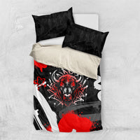 Personalized Montana Grizzly Bear and Bison Bedding Set Urban Graffiti Grunge Paint Splatter