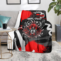 Personalized Montana Grizzly Bear and Bison Blanket Urban Graffiti Grunge Paint Splatter