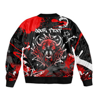 Personalized Montana Grizzly Bear and Bison Bomber Jacket Urban Graffiti Grunge Paint Splatter