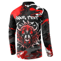 Personalized Montana Grizzly Bear and Bison Button Sweatshirt Urban Graffiti Grunge Paint Splatter