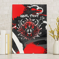 Personalized Montana Grizzly Bear and Bison Canvas Wall Art Urban Graffiti Grunge Paint Splatter