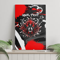 Personalized Montana Grizzly Bear and Bison Canvas Wall Art Urban Graffiti Grunge Paint Splatter