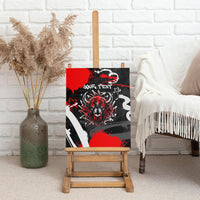 Personalized Montana Grizzly Bear and Bison Canvas Wall Art Urban Graffiti Grunge Paint Splatter