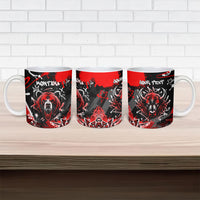 Personalized Montana Grizzly Bear and Bison Ceramic Mug Urban Graffiti Grunge Paint Splatter