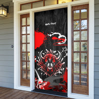 Personalized Montana Grizzly Bear and Bison Door Cover Urban Graffiti Grunge Paint Splatter