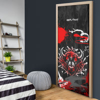 Personalized Montana Grizzly Bear and Bison Door Cover Urban Graffiti Grunge Paint Splatter