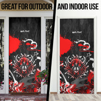 Personalized Montana Grizzly Bear and Bison Door Cover Urban Graffiti Grunge Paint Splatter