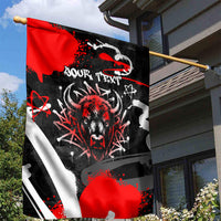 Personalized Montana Grizzly Bear and Bison Garden Flag Urban Graffiti Grunge Paint Splatter