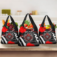 Personalized Montana Grizzly Bear and Bison Grocery Bag Urban Graffiti Grunge Paint Splatter