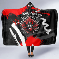 Personalized Montana Grizzly Bear and Bison Hooded Blanket Urban Graffiti Grunge Paint Splatter