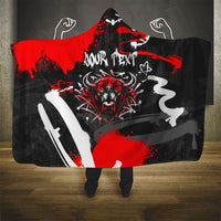 Personalized Montana Grizzly Bear and Bison Hooded Blanket Urban Graffiti Grunge Paint Splatter