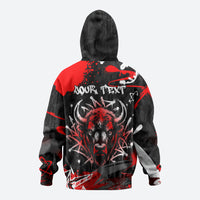 Personalized Montana Grizzly Bear and Bison Hoodie Urban Graffiti Grunge Paint Splatter