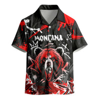 Personalized Montana Grizzly Bear and Bison Kid Hawaiian Shirt Urban Graffiti Grunge Paint Splatter