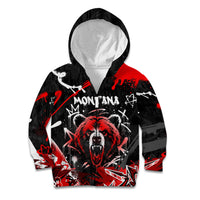 Personalized Montana Grizzly Bear and Bison Kid Hoodie Urban Graffiti Grunge Paint Splatter